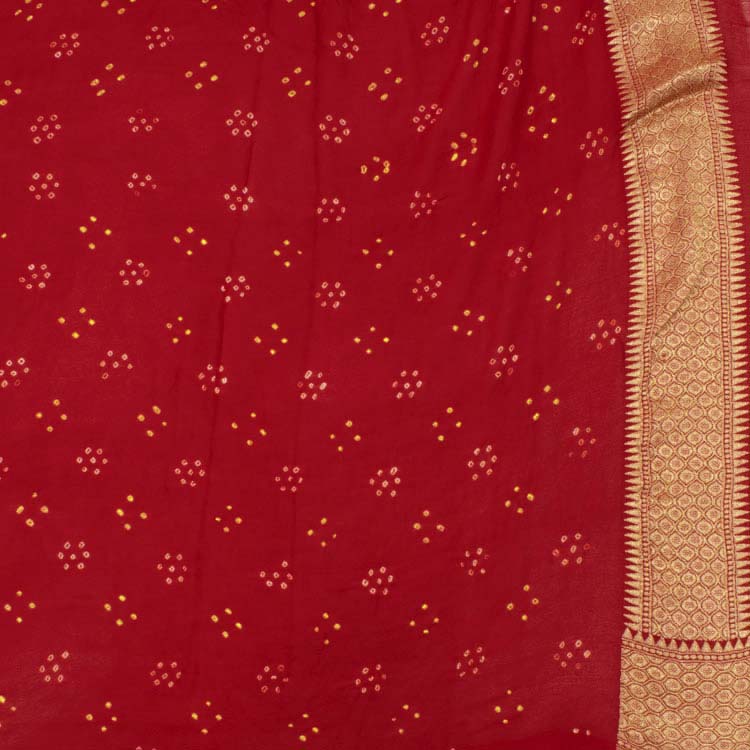Handcrafted Bandhani Banarasi Georgette Saree 10049916