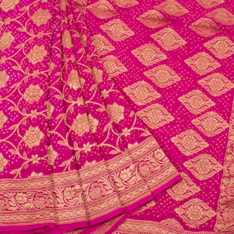 Handcrafted Bandhani Banarasi Georgette Saree 10049918