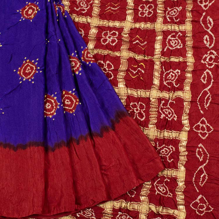 Handcrafted Bandhani Gajji Silk Saree 10049928