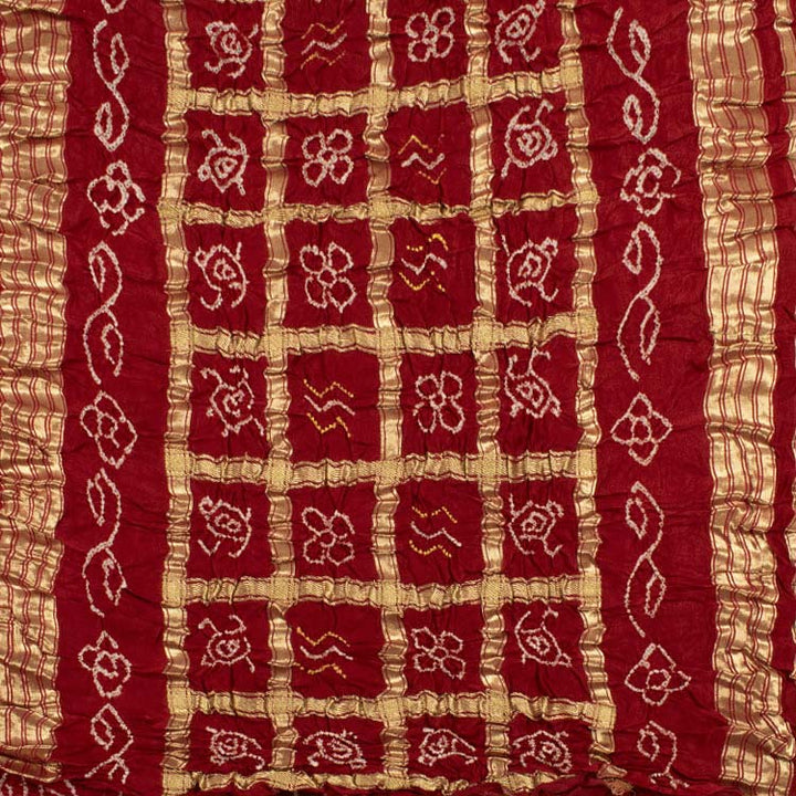 Handcrafted Bandhani Gajji Silk Saree 10049928