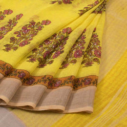 Printed Bhagalpur Linen Saree 10034686