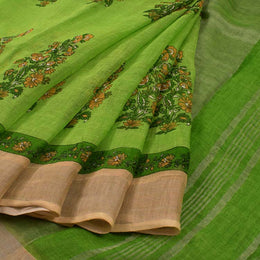 Printed Bhagalpur Linen Saree 10034691