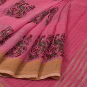 Printed Bhagalpur Linen Saree 10034698