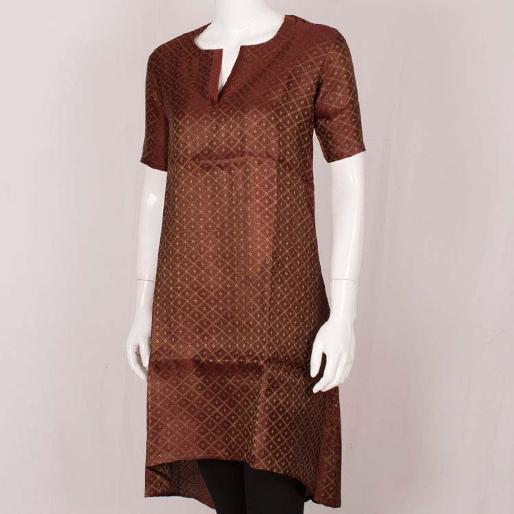 Handcrafted Banarasi Silk Kurta 10035590