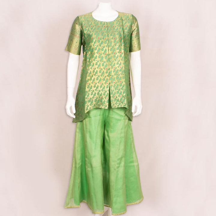 Handcrafted Banarasi Silk Tunic with Palazzo Bottoms 10050413