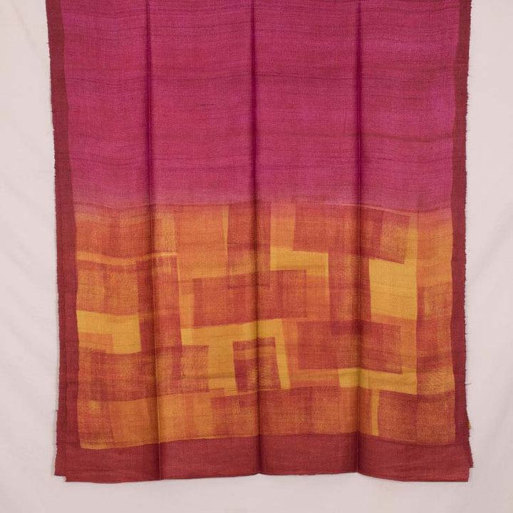Hand Block Printed Tussar Silk Two-piece Salwar Suit Material 10039718