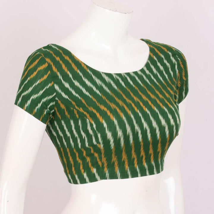 Handcrafted Ikat Cotton Blouse with Side Zip 10021130