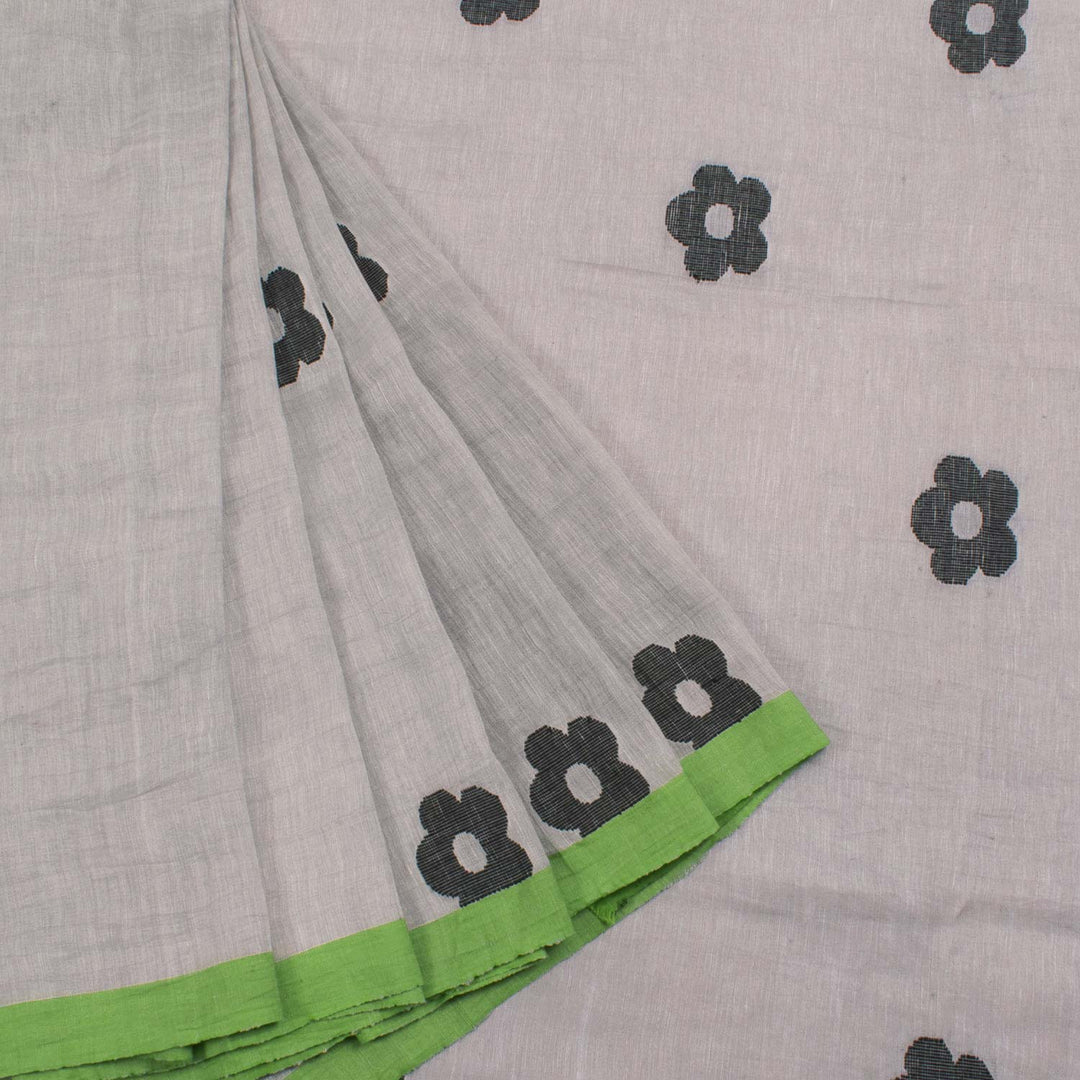 Handloom Jamdani Linen Cotton Saree 10033218