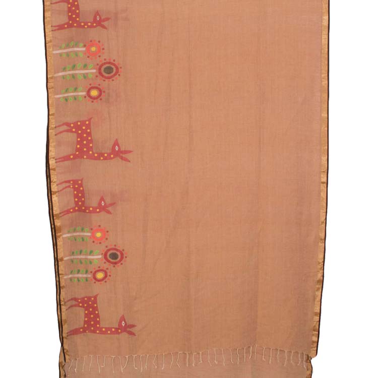 Handloom Jamdani Linen Cotton Saree 10033223