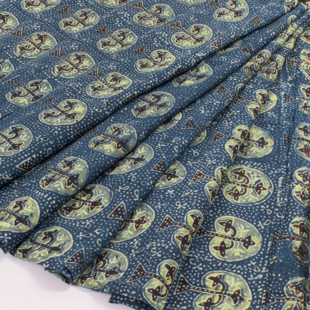 Ajrakh Printed Silk Cotton Blouse Material 10016257
