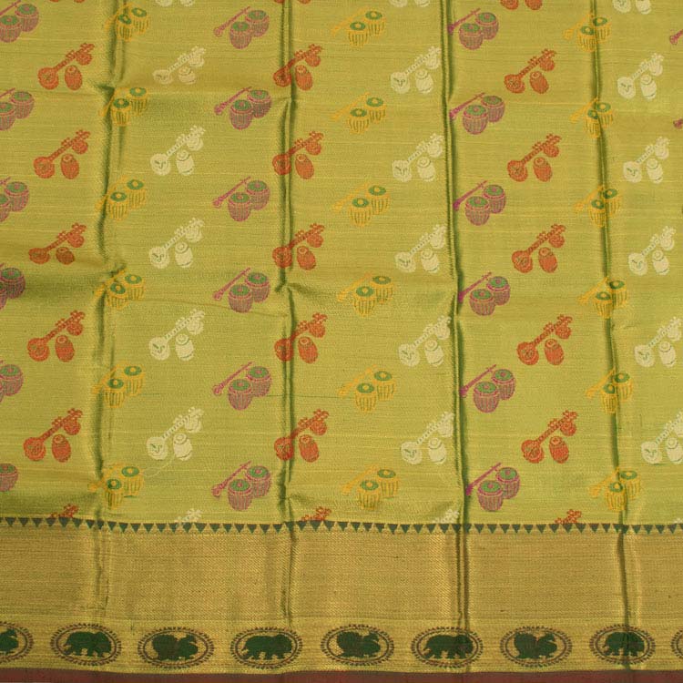 1 Year Size Pure Zari Kanchipuram Pattu Pavadai Material 10044888