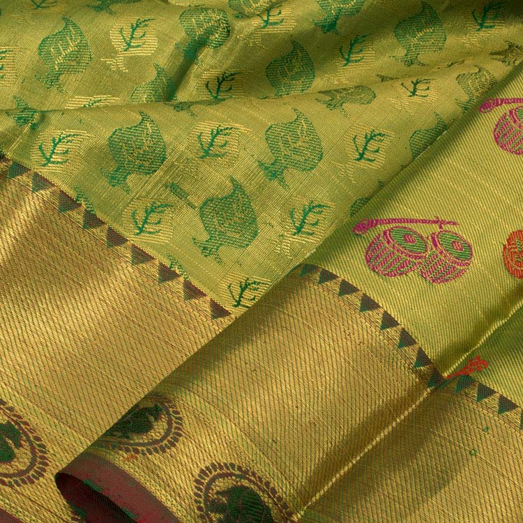 1 Year Size Pure Zari Kanchipuram Pattu Pavadai Material 10044888