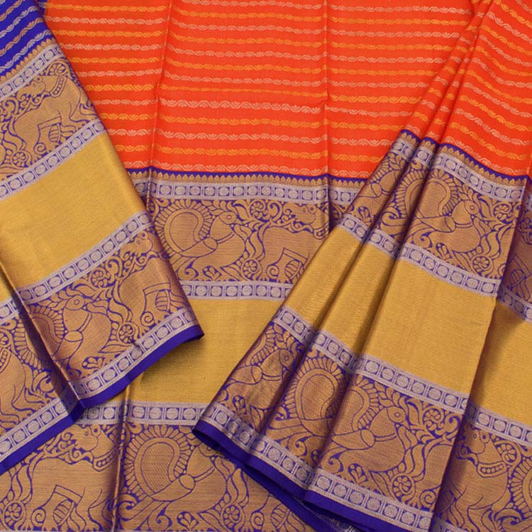 Universal Size Pure Zari Kanchipuram Pattu Pavadai Material 10048454