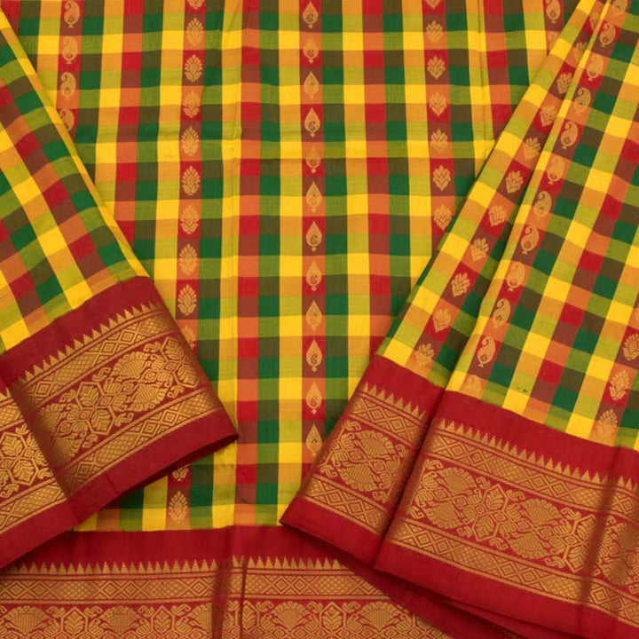 2 to 4 Year Size Pure Zari Kanchipuram Pattu Pavadai Material 10048521