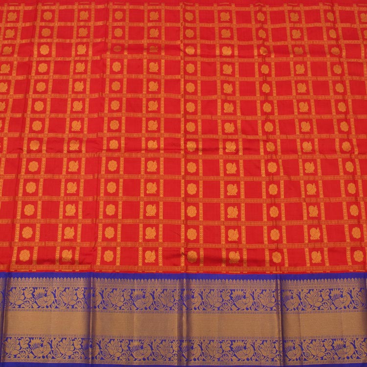 5 to 9 Year Size Pure Zari Kanchipuram Pattu Pavadai Material 10050483