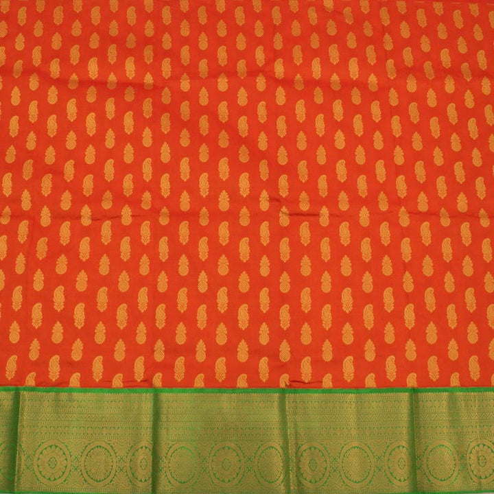 5 to 9 Year Size Pure Zari Kanchipuram Pattu Pavadai Material 10050487