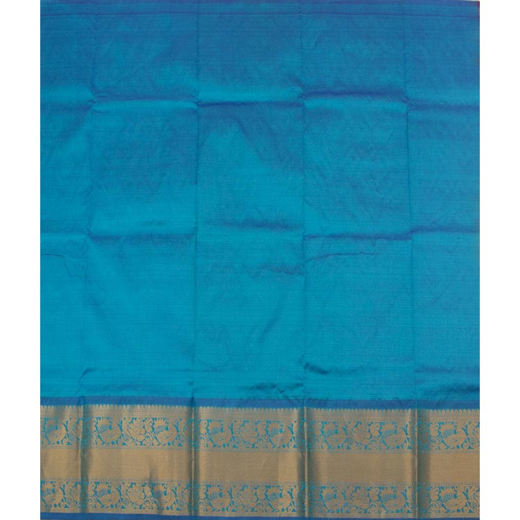 5 to 9 Year Size Pure Zari Kanchipuram Pattu Pavadai Material 10050489