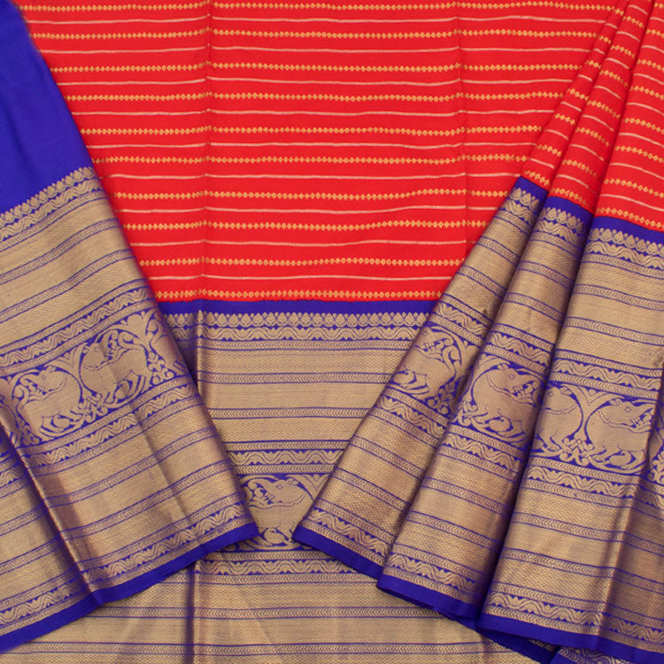 Universal Size Pure Zari Kanchipuram Pattu Pavadai Material 10050923