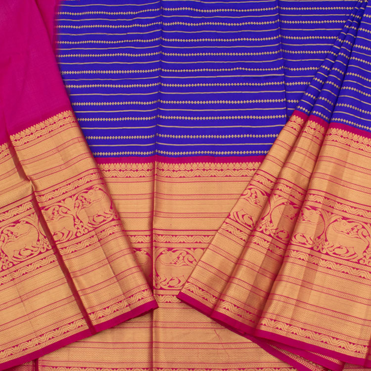 Universal Size Pure Zari Kanchipuram Pattu Pavadai Material 10050948