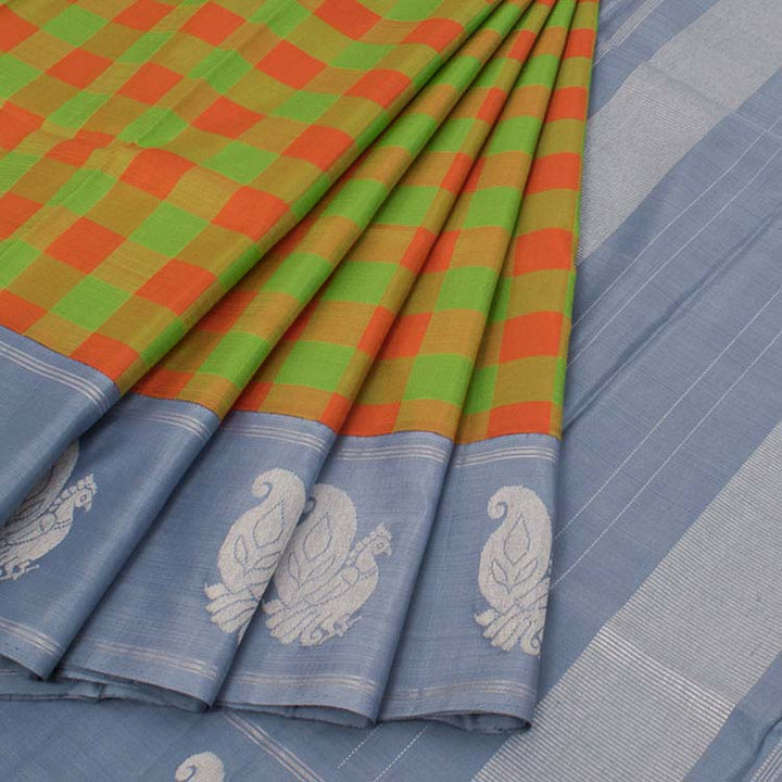 Kanjivaram Pure Zari Korvai Silk Saree 10044086