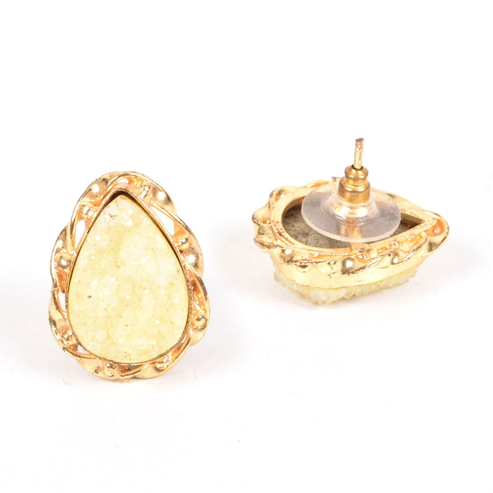 Handcrafted Alloy Metal and Druzy Earrings 10021854