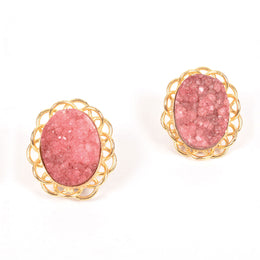 Handcrafted Alloy Metal and Druzy Earrings 10021856