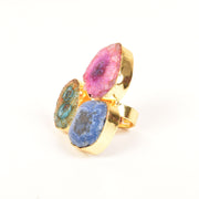 Handcrafted Alloy Metal and Cutstone Ring 10022155