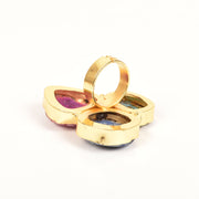 Handcrafted Alloy Metal and Cutstone Ring 10022155