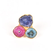 Handcrafted Alloy Metal and Cutstone Ring 10022155