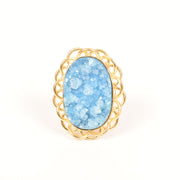 Handcrafted Alloy Metal and Druzy Ring 10022157