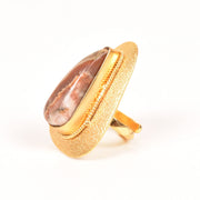 Handcrafted Alloy Metal and Cutstone Ring 10022161