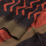 Hand Block Printed Indigo Saree 10040226