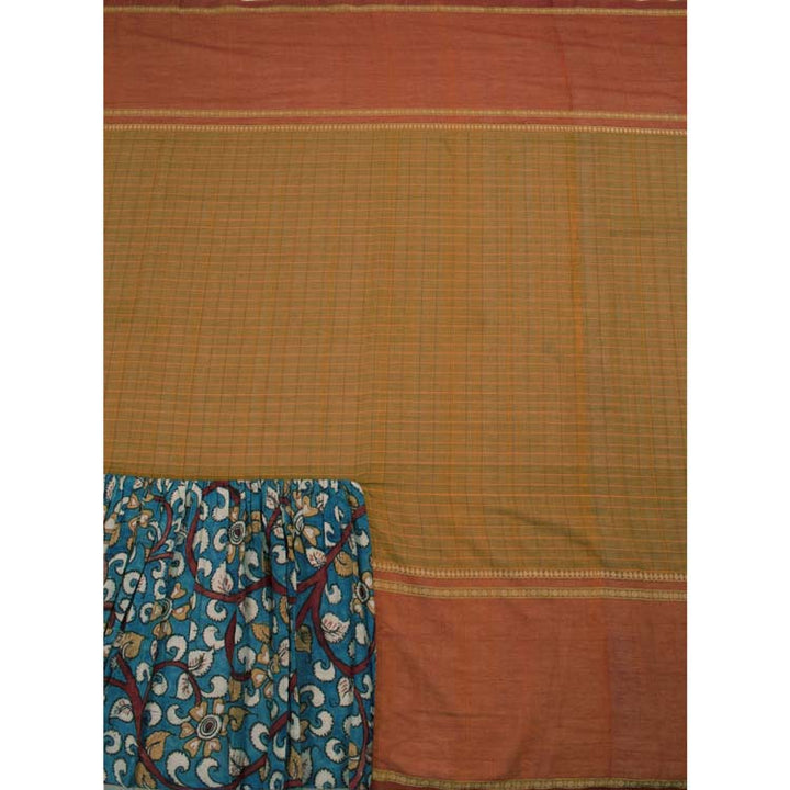 Pen Kalamkari Embellished Chettinad Cotton Saree 10028117