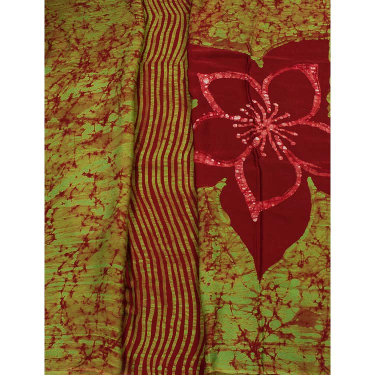Batik Satin Silk Saree 10037874