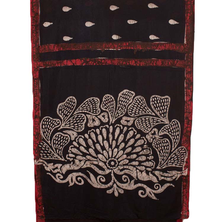 Batik Printed Soft Silk Saree 10044521
