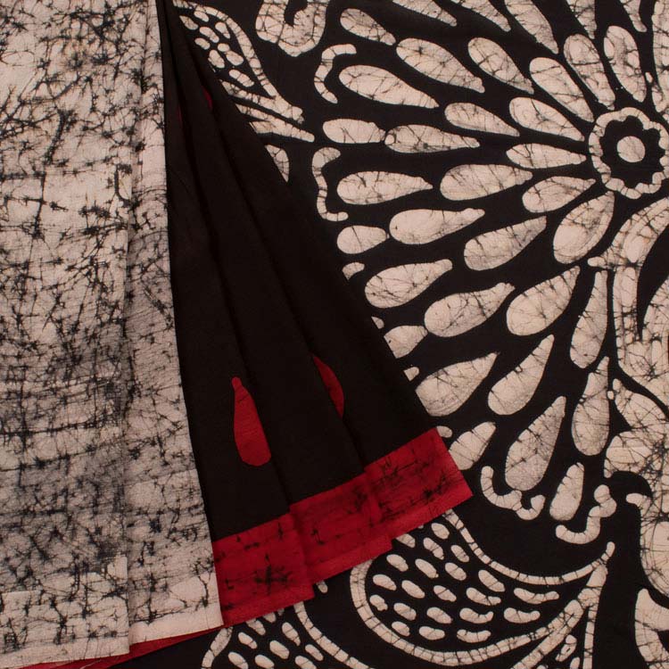 Batik Printed Soft Silk Saree 10044521