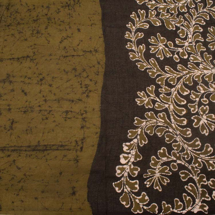 Batik Printed Cotton Saree 10048679