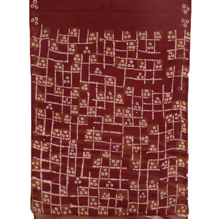 Batik Printed Cotton Saree 10048681