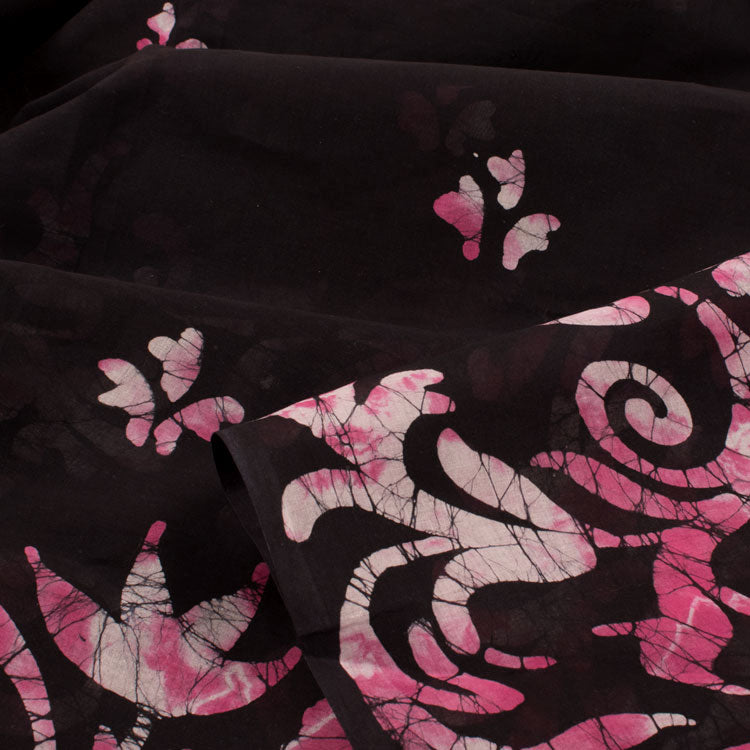 Batik Printed Cotton Saree 10053146
