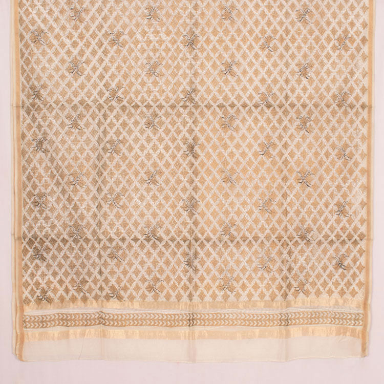 Hand Block Printed Maheshwari Silk Cotton Dupatta 10045816