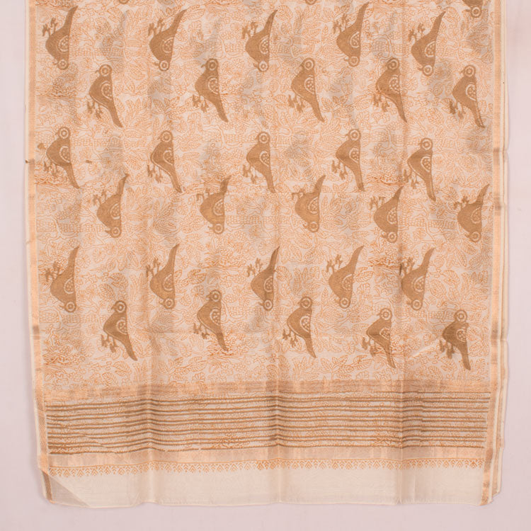 Hand Block Printed Maheshwari Silk Cotton Dupatta 10045820
