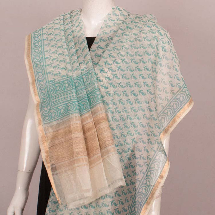 Hand Block Printed Maheshwari Silk Cotton Dupatta 10045821