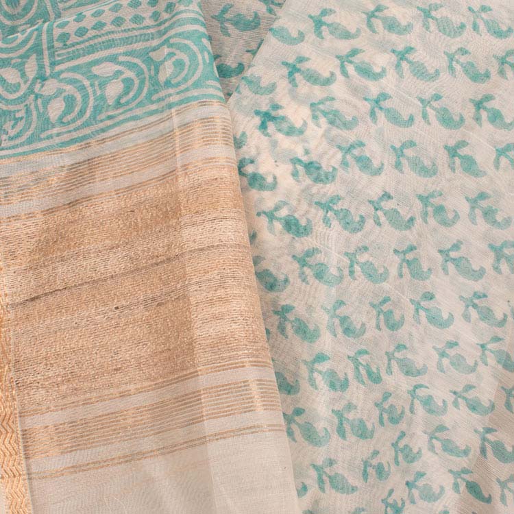 Hand Block Printed Maheshwari Silk Cotton Dupatta 10045821