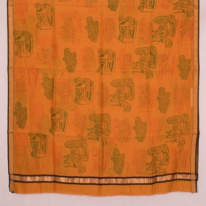 Hand Block Printed Maheshwari Silk Cotton Dupatta 10045826