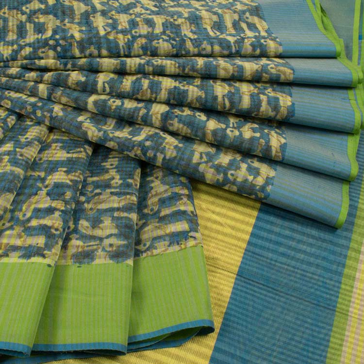Discharge Printed Maheshwari Silk Cotton Saree 10032716