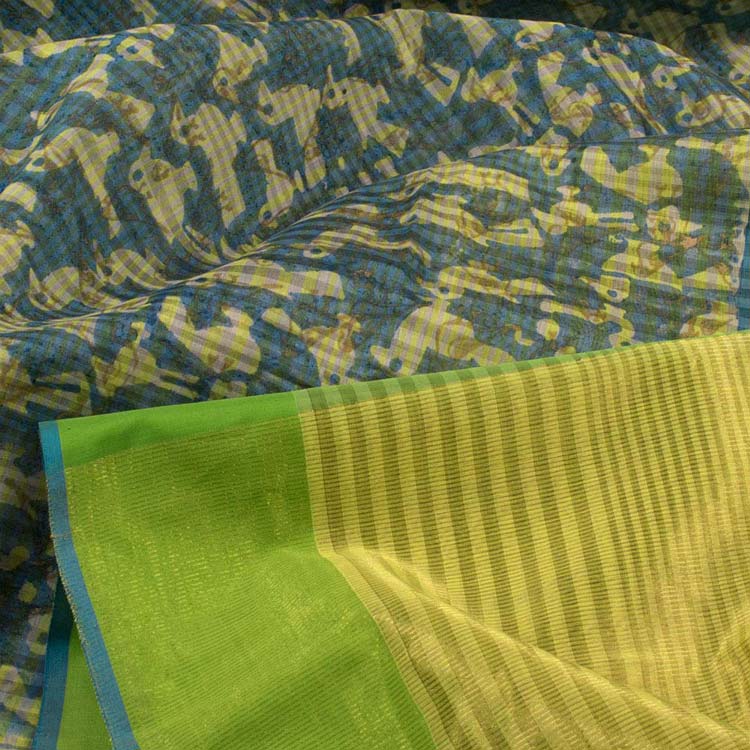 Discharge Printed Maheshwari Silk Cotton Saree 10032716