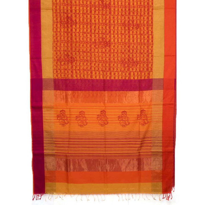 Discharge Printed Maheshwari Silk Cotton Saree 10039541
