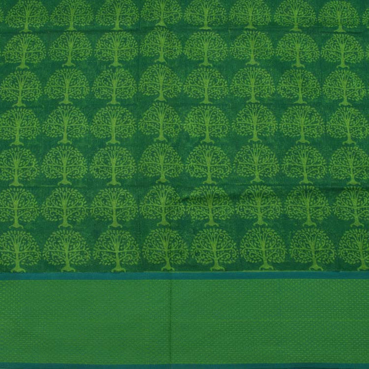 Hand Block Printed Maheshwari Silk Cotton Saree 10039549