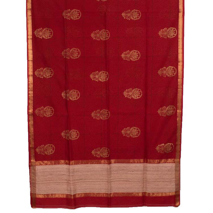 Hand Block Printed Maheshwari Silk Cotton Saree 10046856