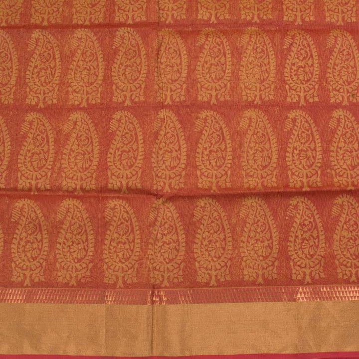 Hand Block Printed Maheshwari Silk Cotton Saree 10046870